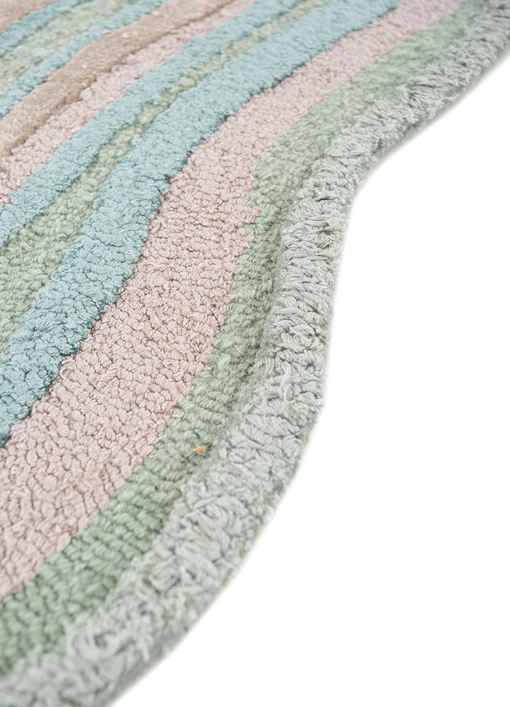 aurelia green wool and viscose Hand Tufted Rug - Corner