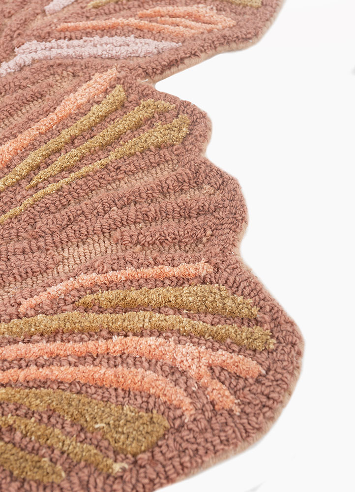 aurelia red and orange wool and viscose Hand Tufted Rug - Corner