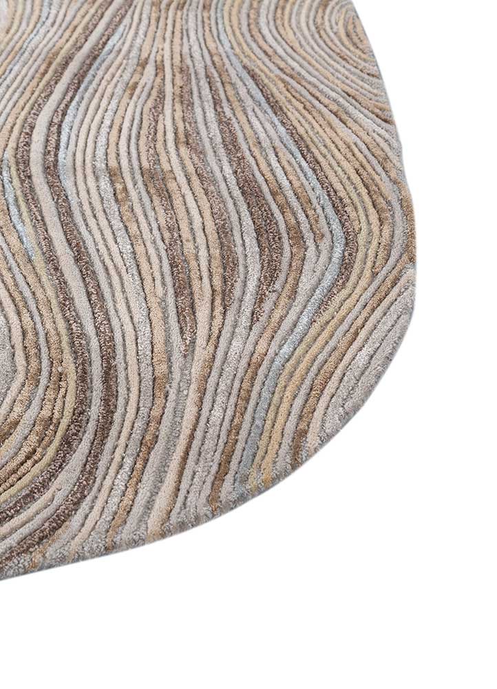 pathways grey and black wool and viscose Hand Tufted Rug - Corner