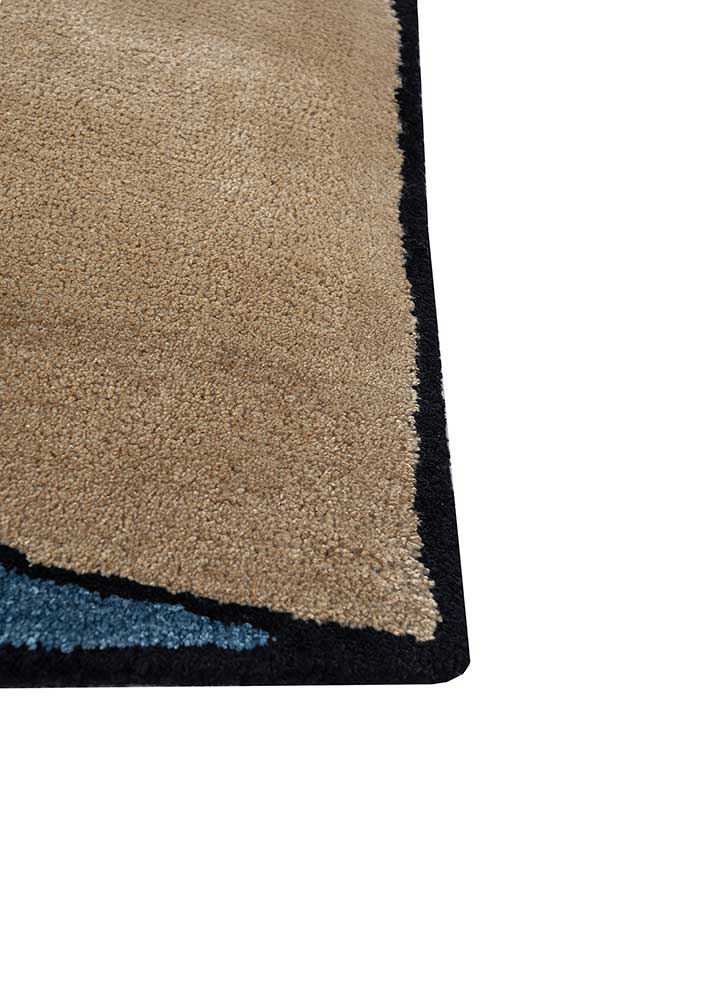 archetype blue wool and viscose Hand Tufted Rug - Corner