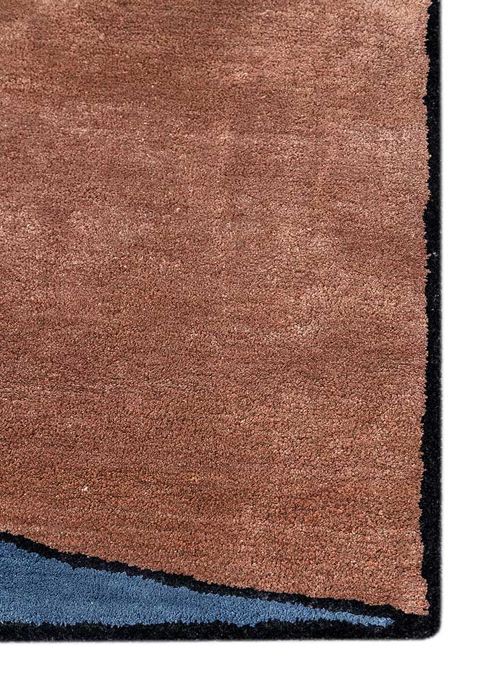 archetype red and orange wool and viscose Hand Tufted Rug - Corner