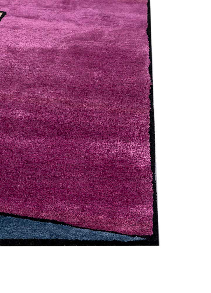 archetype pink and purple wool and viscose Hand Tufted Rug - Corner