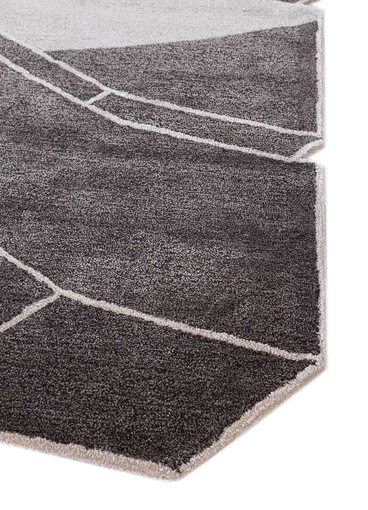 archetype grey and black wool and viscose Hand Tufted Rug - Corner