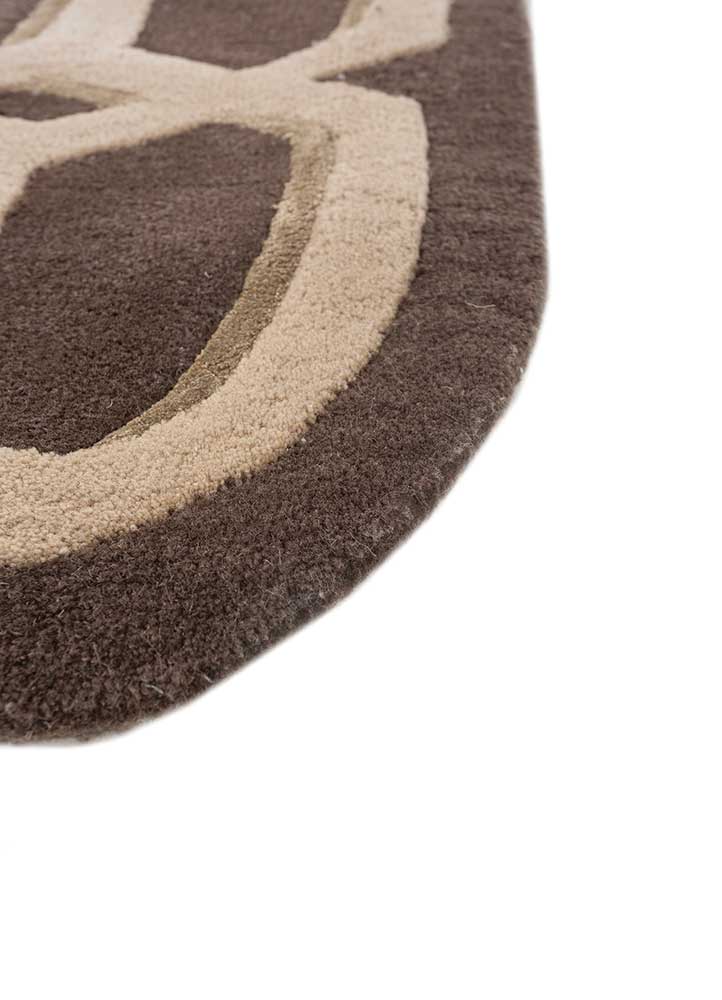 acar beige and brown wool and viscose Hand Tufted Rug - Corner