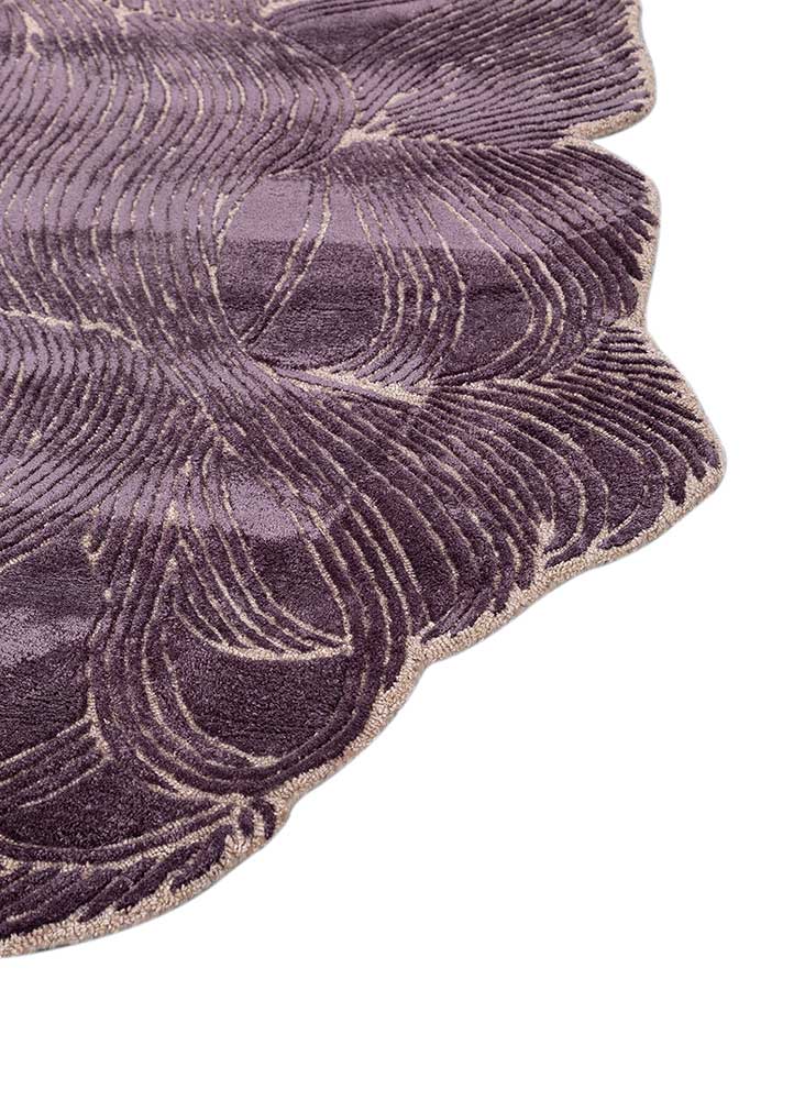 infini pink and purple wool and viscose Hand Tufted Rug - Corner