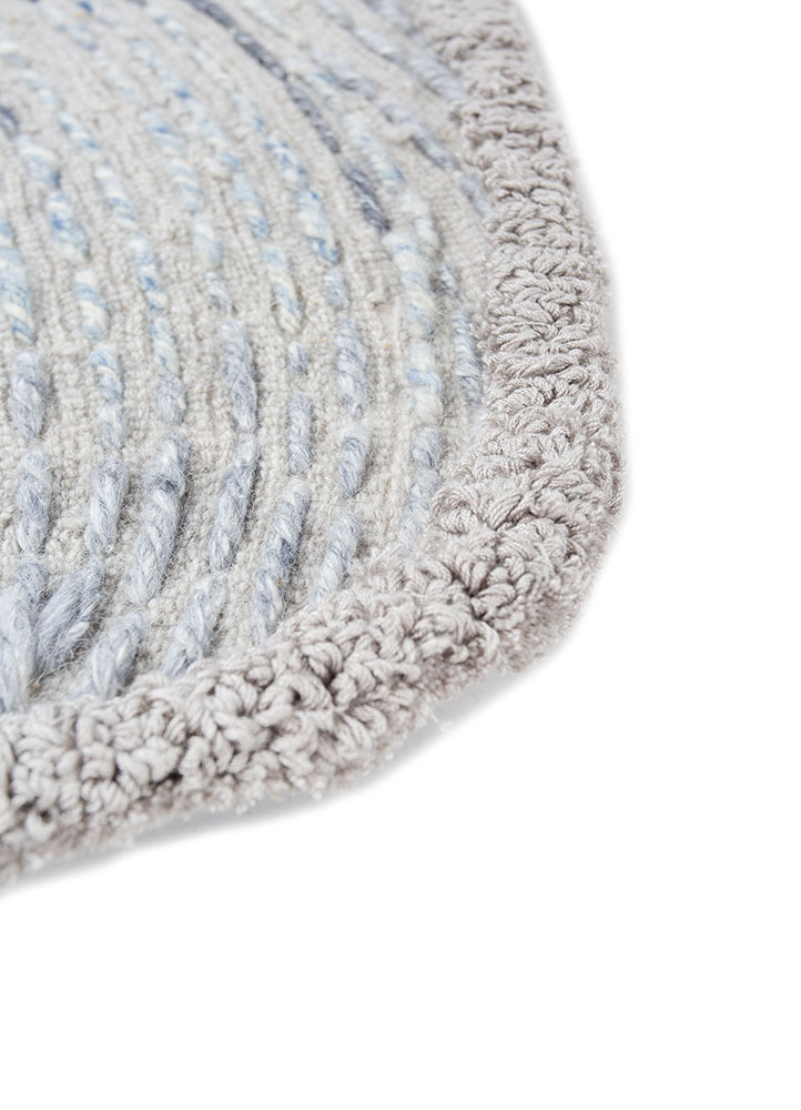 aurelia blue wool and viscose Hand Tufted Rug - Corner