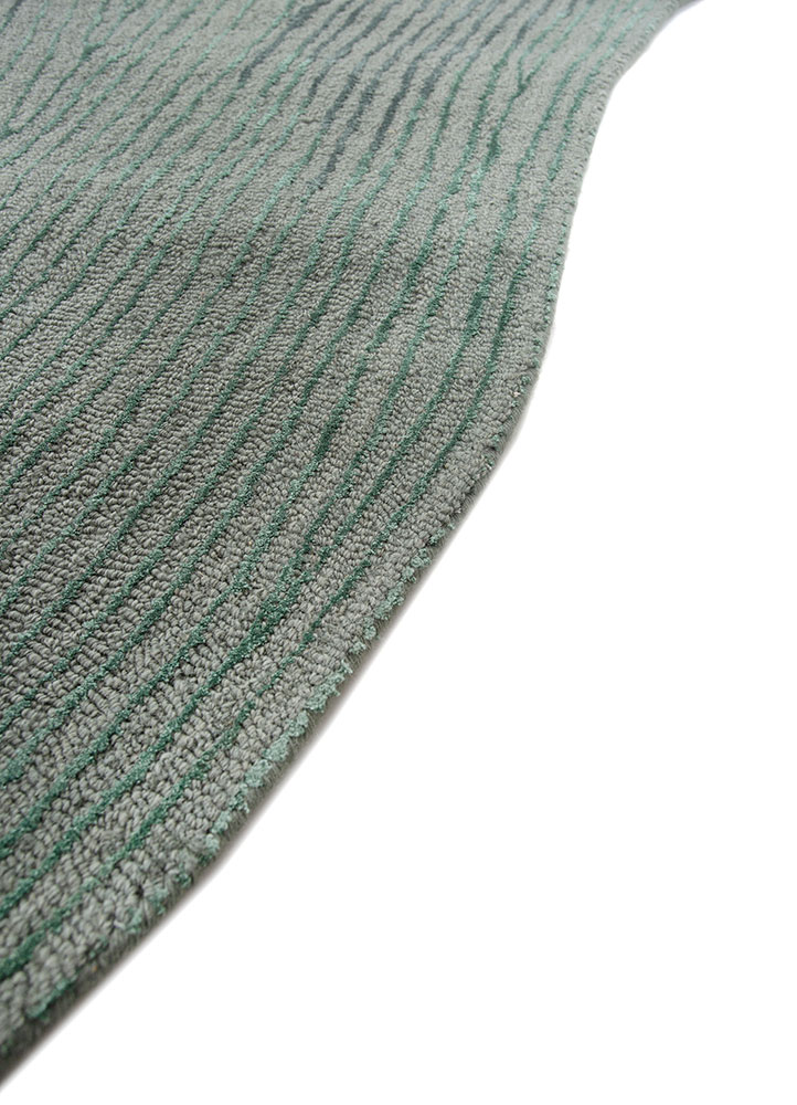aurelia blue wool and viscose Hand Tufted Rug - Corner