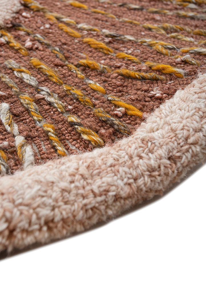 aurelia red and orange wool and viscose and silk Hand Tufted Rug - Corner