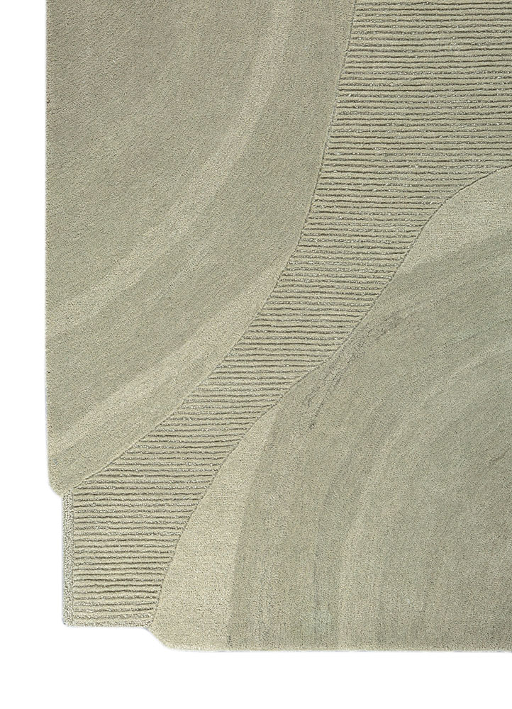 aprezo blue wool Hand Tufted Rug - Corner