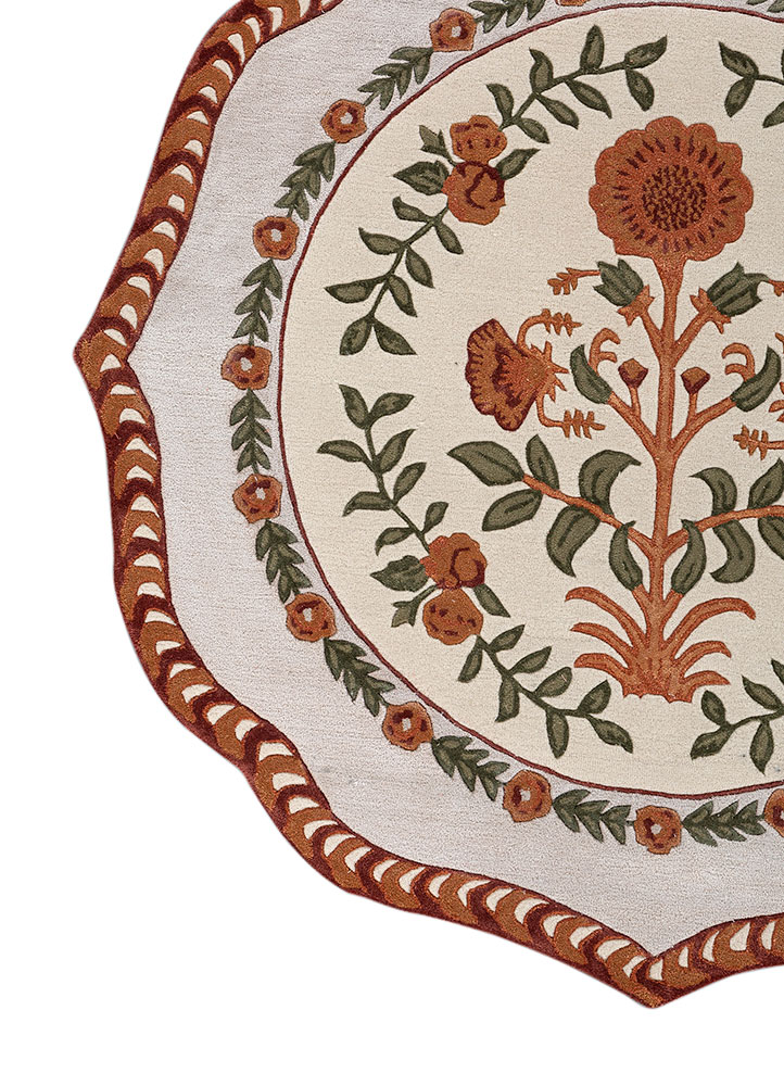 aurelia ivory wool and viscose Hand Tufted Rug - Corner