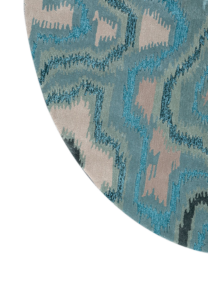 mythos blue wool and viscose Hand Tufted Rug - Corner mythos blue wool and viscose Hand Tufted Rug - Corner