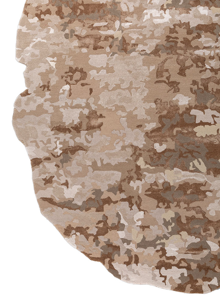 genesis beige and brown wool and viscose Hand Tufted Rug - Corner genesis beige and brown wool and viscose Hand Tufted Rug - Corner