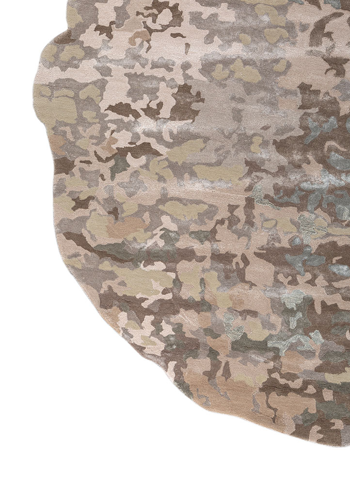 genesis ivory wool and viscose Hand Tufted Rug - Corner