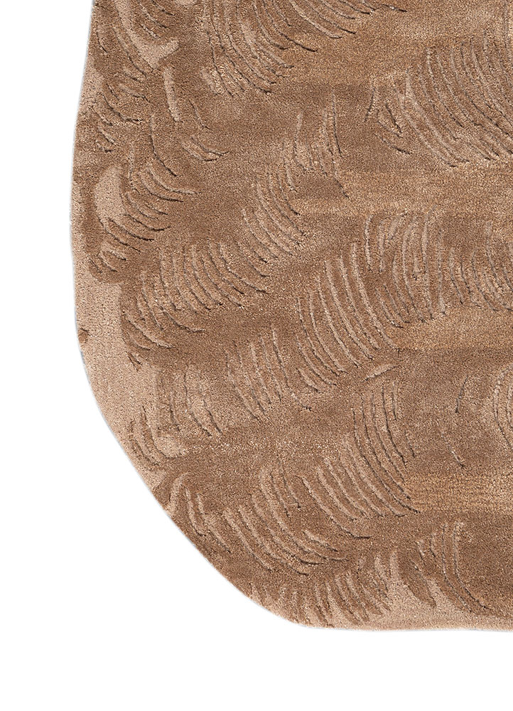aprezo beige and brown wool and viscose Hand Tufted Rug - Corner