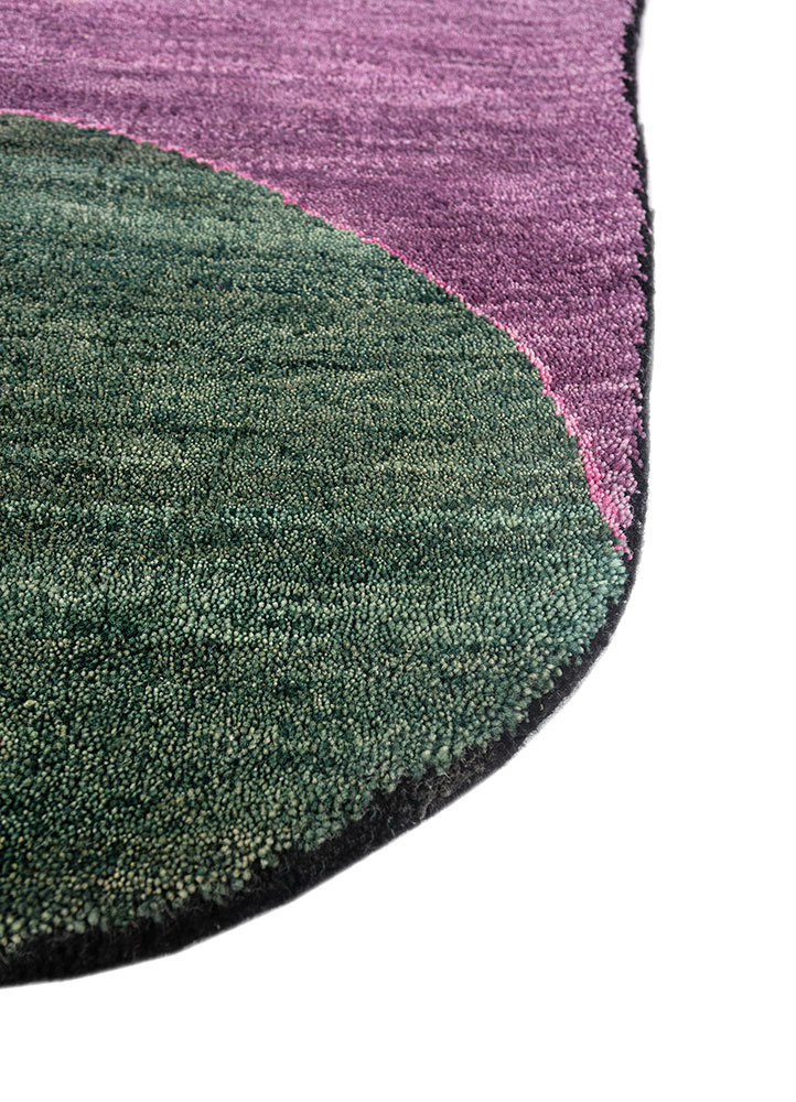 dreamers pink and purple wool and bamboo silk Hand Knotted Rug - Corner