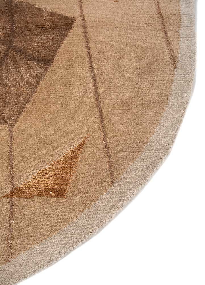 clan beige and brown wool and bamboo silk Hand Knotted Rug - Corner clan beige and brown wool and bamboo silk Hand Knotted Rug - Corner