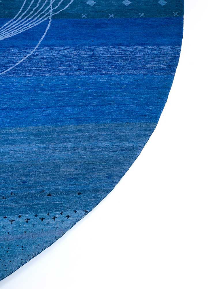 brahmaand blue wool Hand Knotted Rug - Corner brahmaand blue wool Hand Knotted Rug - Corner