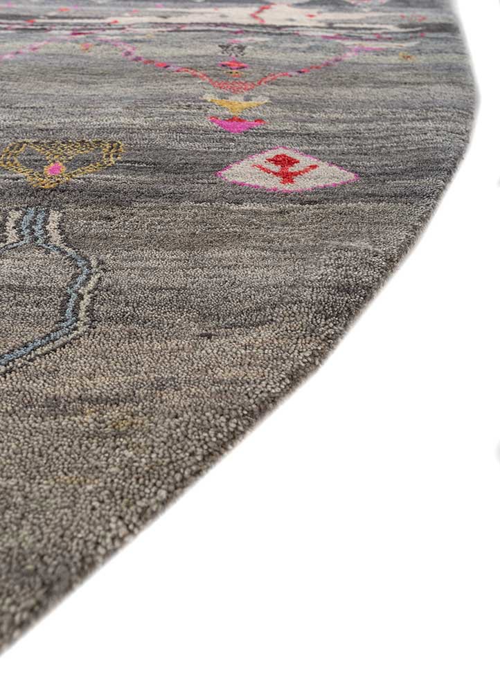 manchaha grey and black wool and silk Hand Knotted Rug - Corner manchaha grey and black wool and silk Hand Knotted Rug - Corner