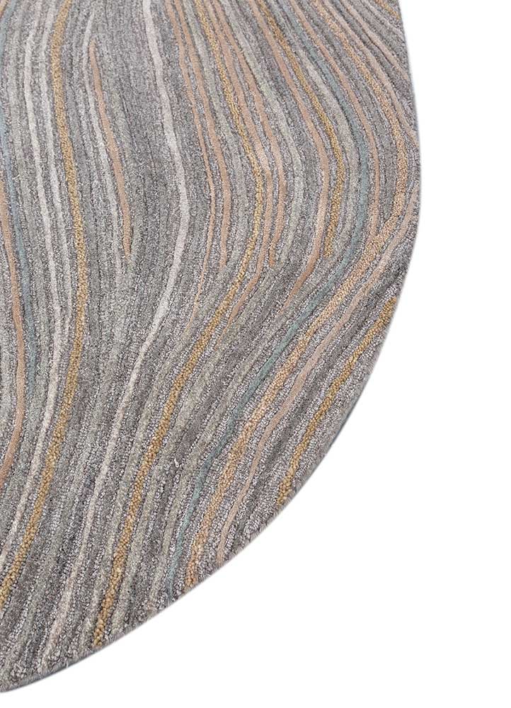 pathways grey and black wool and viscose Hand Tufted Rug - Corner