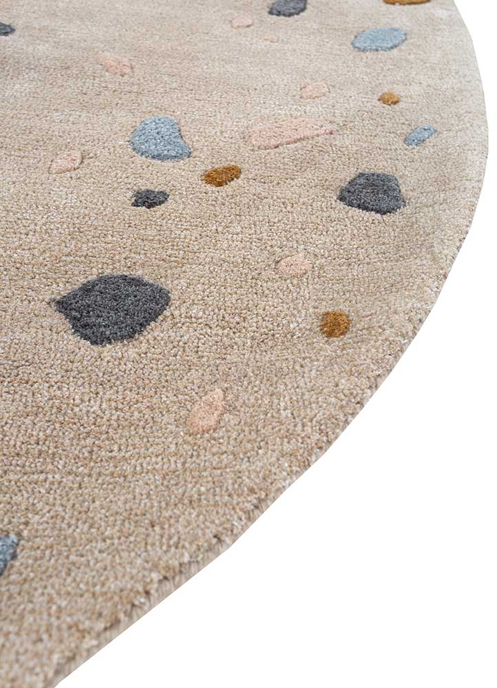 confetti beige and brown wool and viscose Hand Tufted Rug - Corner