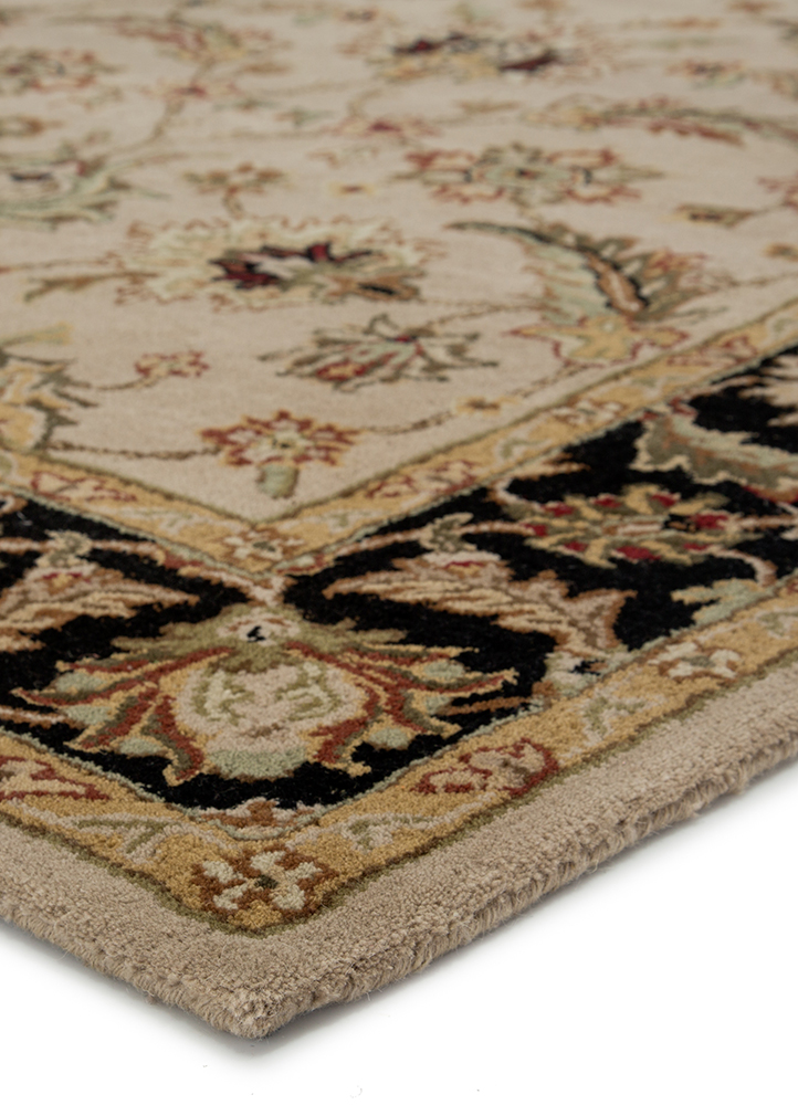 kasbah beige and brown wool Hand Tufted Rug - Corner