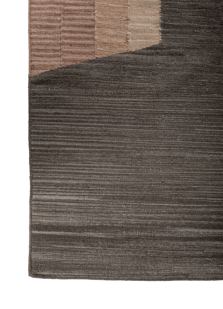 aprezo grey and black wool Flat Weaves Rug - Corner aprezo grey and black wool Flat Weaves Rug - Corner