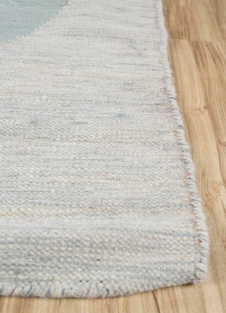 orenda blue wool Flat Weaves Rug - Corner