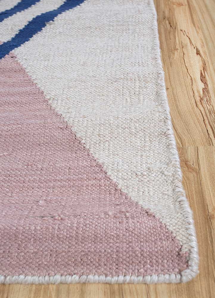 orenda pink and purple wool Flat Weaves Rug - Corner