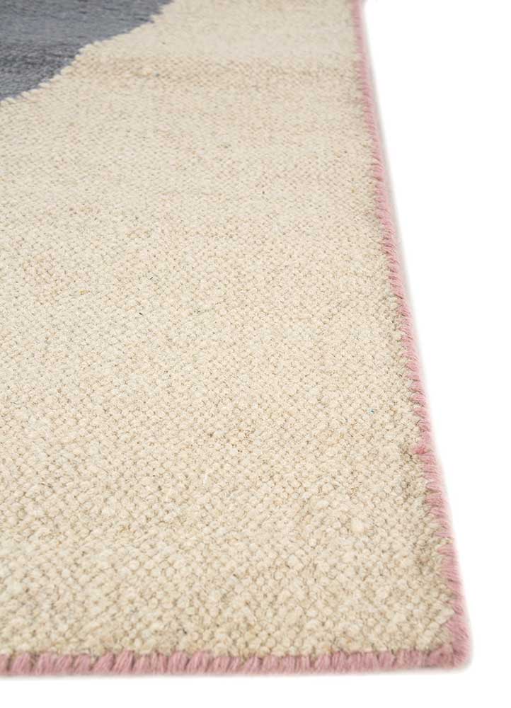 orenda pink and purple wool Flat Weaves Rug - Corner