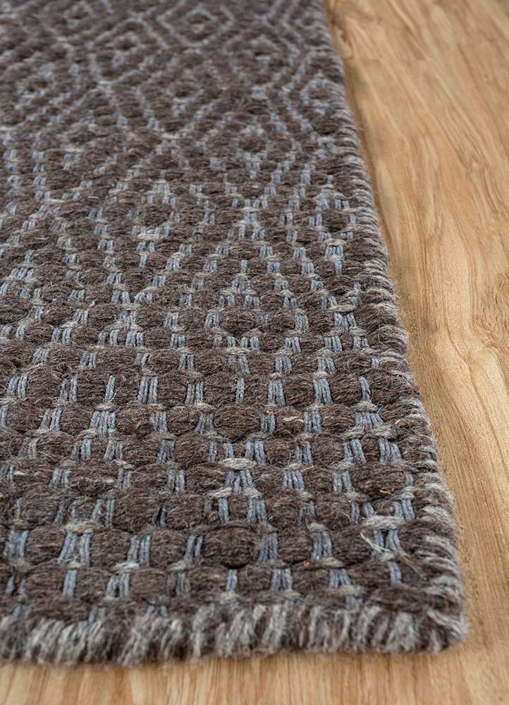 abrash grey and black wool Flat Weaves Rug - Corner