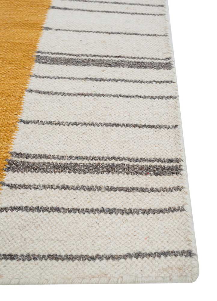 indusbar ivory wool Flat Weaves Rug - Corner