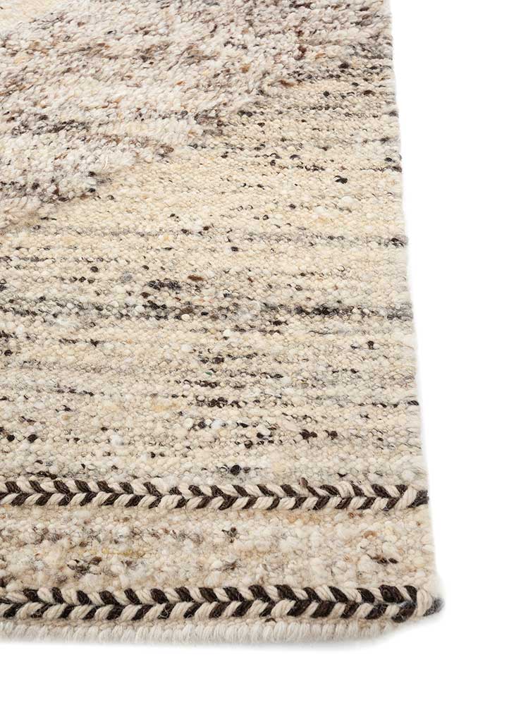 aprezo ivory wool Flat Weaves Rug - Corner