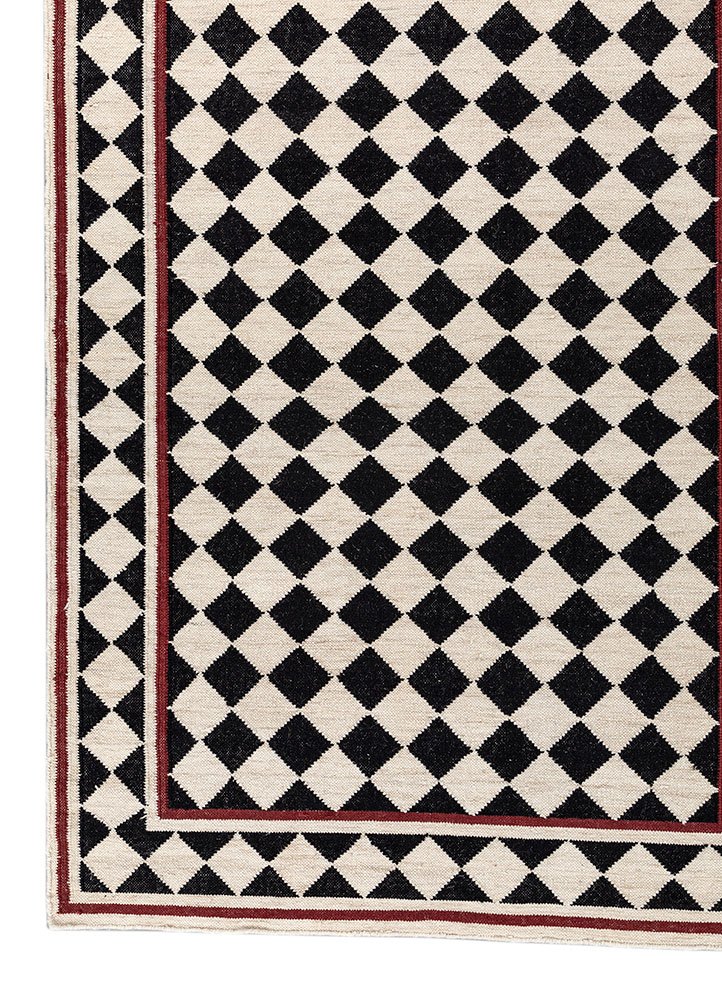 alhambra ivory wool Flat Weaves Rug - Corner