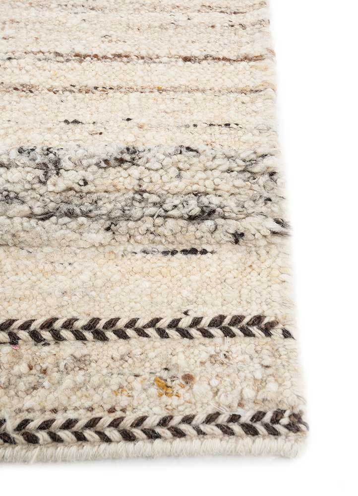 abrash ivory wool Flat Weaves Rug - Corner