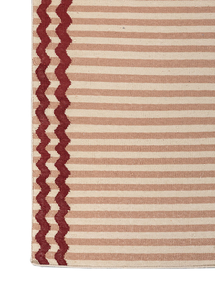 alhambra red and orange wool Flat Weaves Rug - Corner alhambra red and orange wool Flat Weaves Rug - Corner