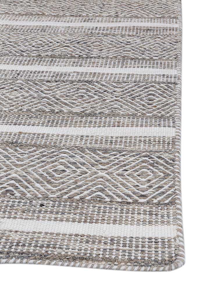 abrash grey and black wool Flat Weaves Rug - Corner