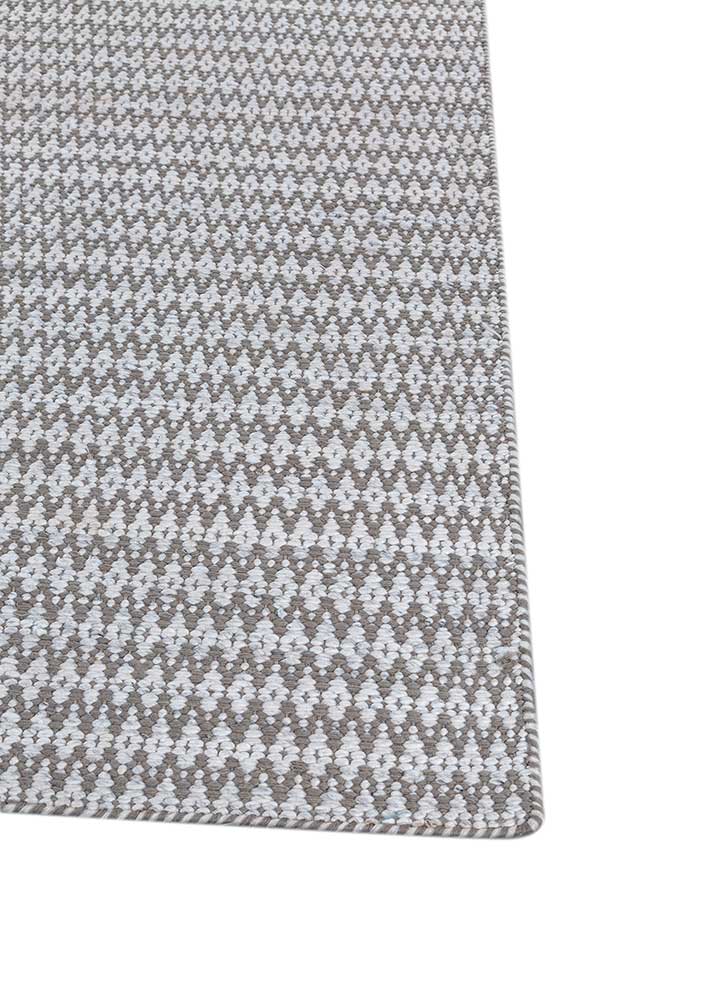 abrash grey and black wool Flat Weaves Rug - Corner