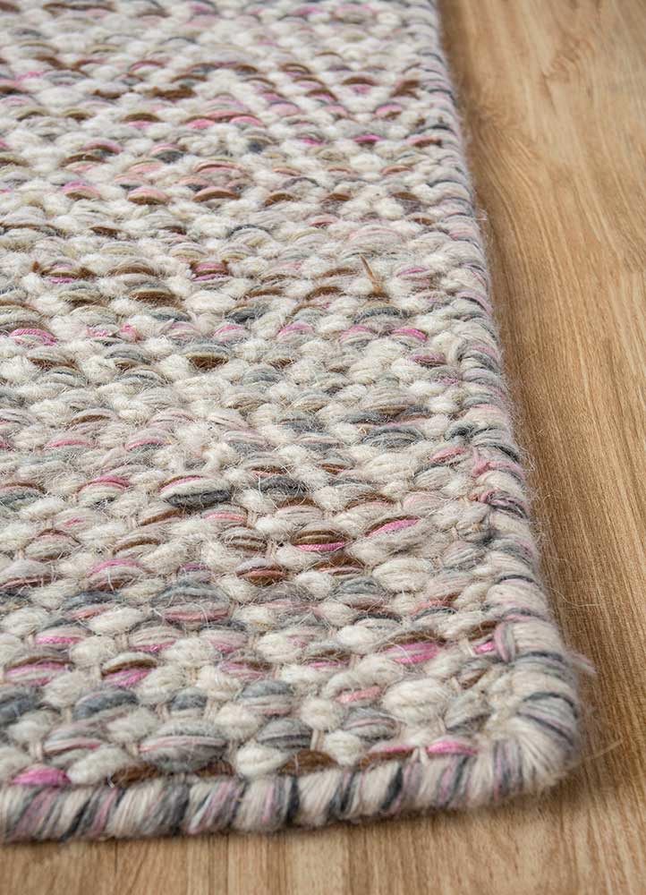 abrash beige and brown wool and viscose Flat Weaves Rug - Corner abrash beige and brown wool and viscose Flat Weaves Rug - Corner