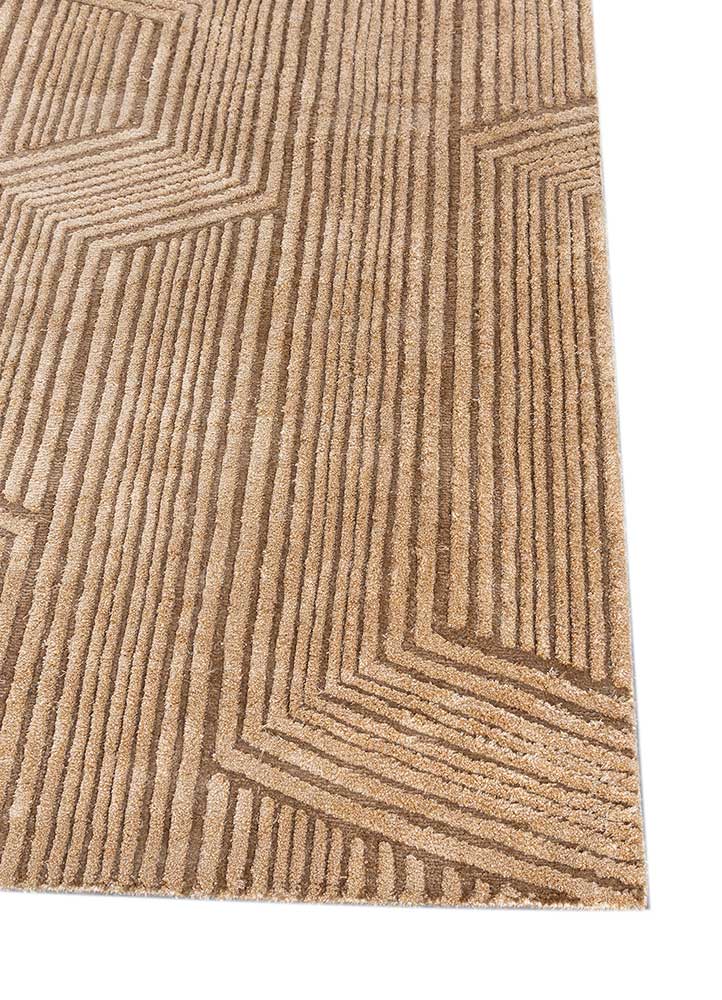 aprezo beige and brown cotton Hand Knotted Rug - Corner