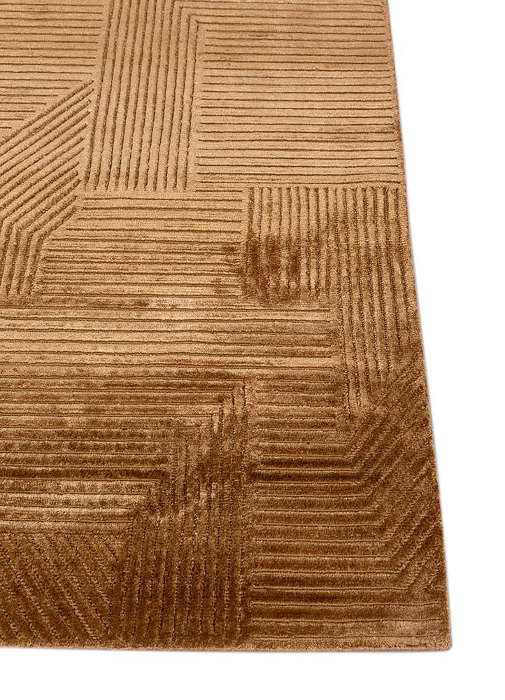 azalea gold wool and bamboo silk Hand Knotted Rug - Corner