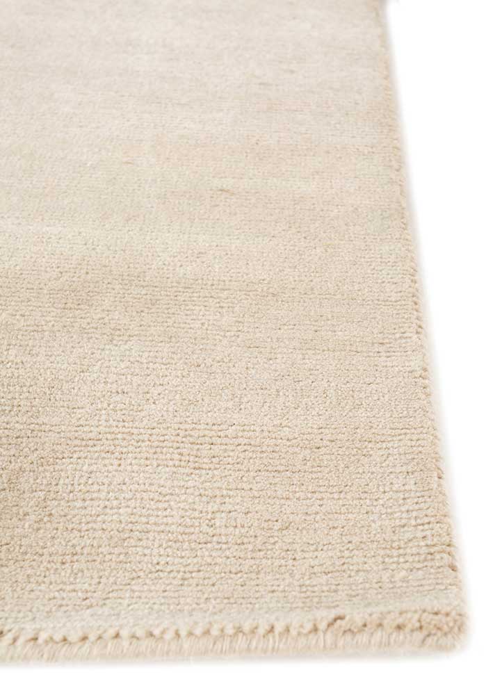 sthir beige and brown wool Hand Knotted Rug - Corner