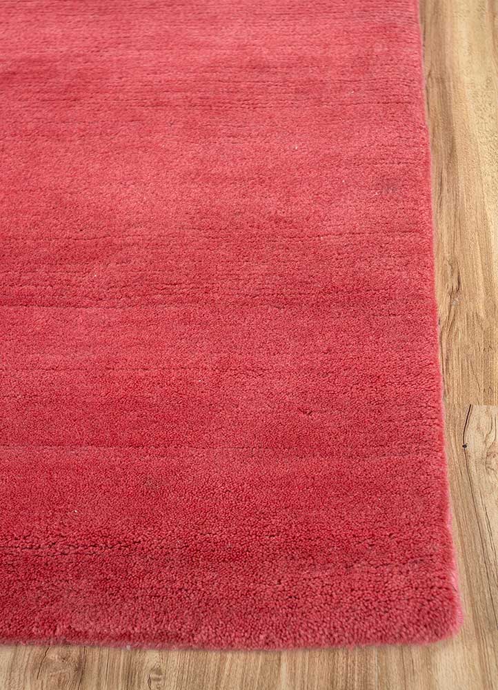 sthir pink and purple wool Hand Knotted Rug - Corner