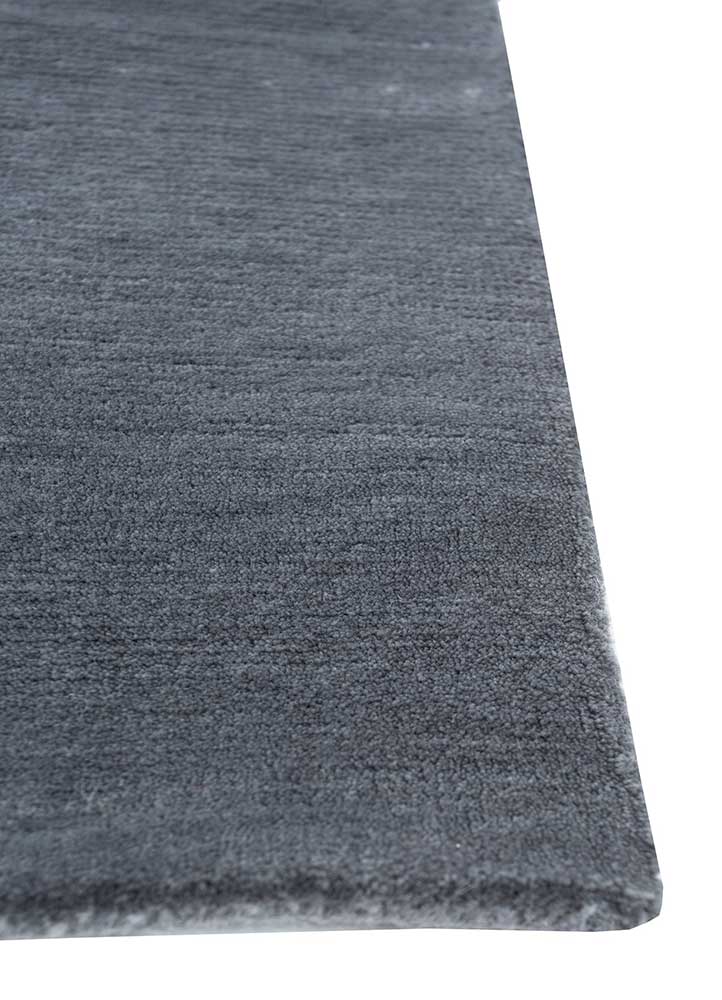 sthir grey and black wool Hand Knotted Rug - Corner