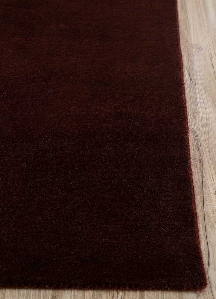 sthir red and orange wool Hand Knotted Rug - Corner