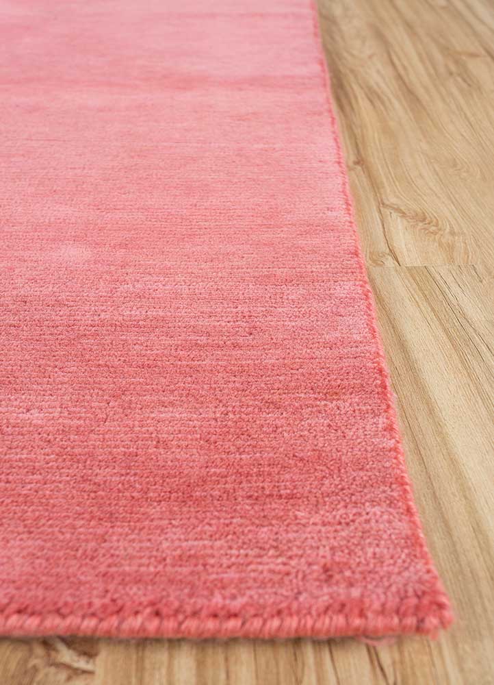 sthir pink and purple wool Hand Knotted Rug - Corner