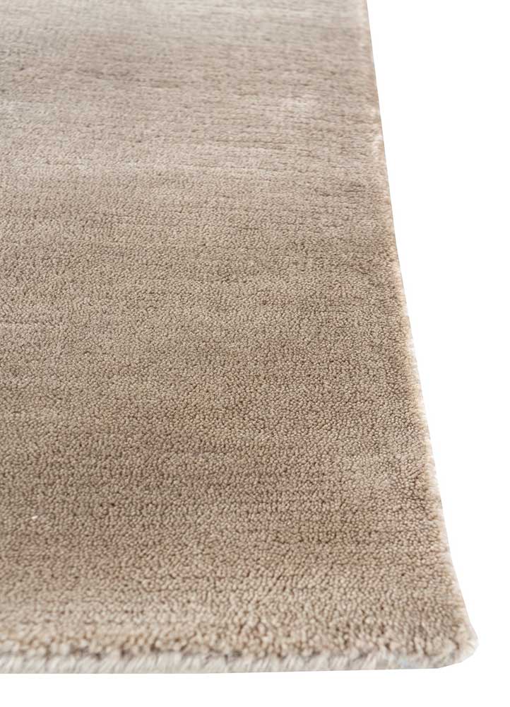 sthir beige and brown wool Hand Knotted Rug - Corner