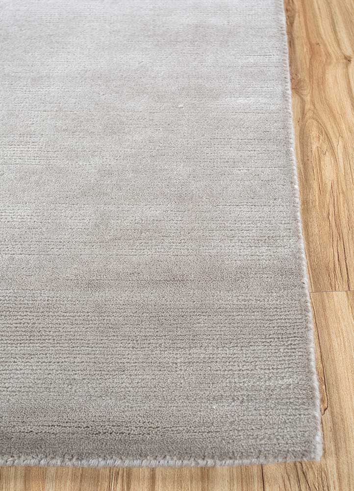 sthir grey and black wool Hand Knotted Rug - Corner