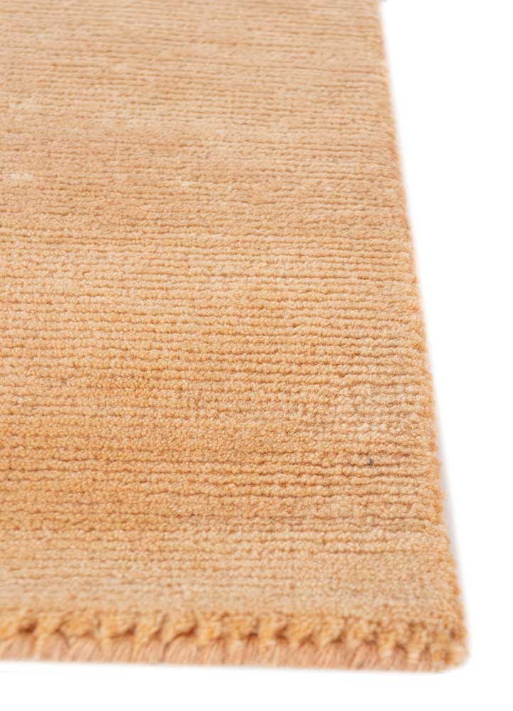 sthir red and orange wool Hand Knotted Rug - Corner