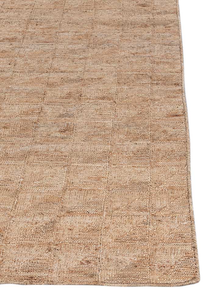 aprezo beige and brown jute and hemp Hand Knotted Rug - Corner