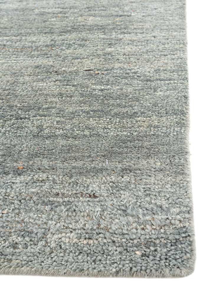 blythe blue afghan wool and jute Hand Knotted Rug - Corner